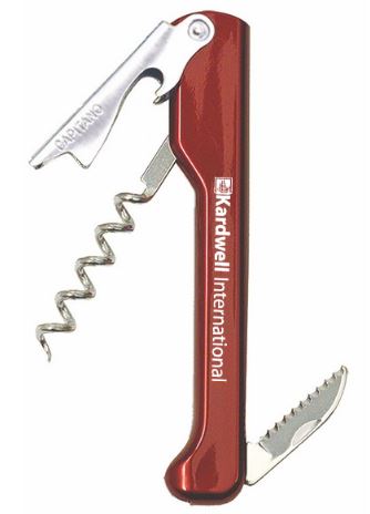 Custom Printed Burgundy Corkscrew - Elongated High Gloss Handle main image
